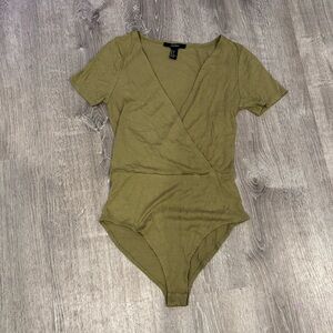 Olive Green Wrap Bodysuit